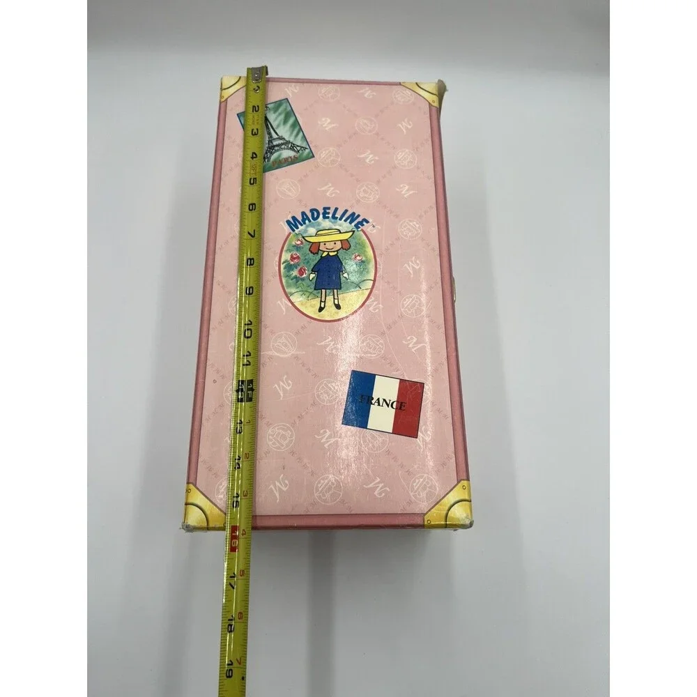 Vintage 1999 Madeline Pink Traveling Doll Case Wardrobe Storage 3 outfits hanger